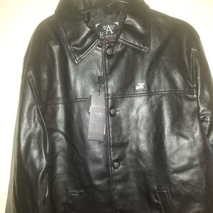 Emporio Armani black Man Leather Jacket